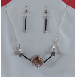 Square Necklace with Matching Earrings